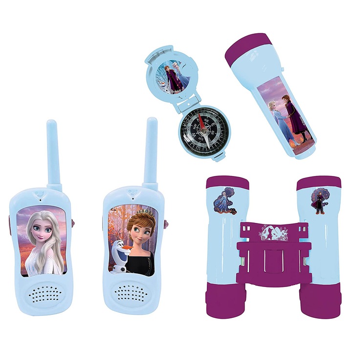 Set aventura, Lexibook, Plastic, Busola/Walkie-Talkie/Binoclu, Albastru/Violet