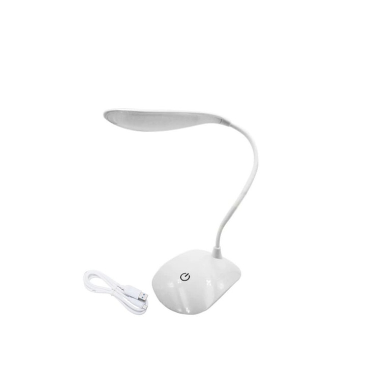 Lampa De Birou Cu LED Si Control Tactil, Tnagora®, Protectia Ochilor, 3 Niveluri De Luminozitate, USB Baterie Reincarcabila, A++, Alb