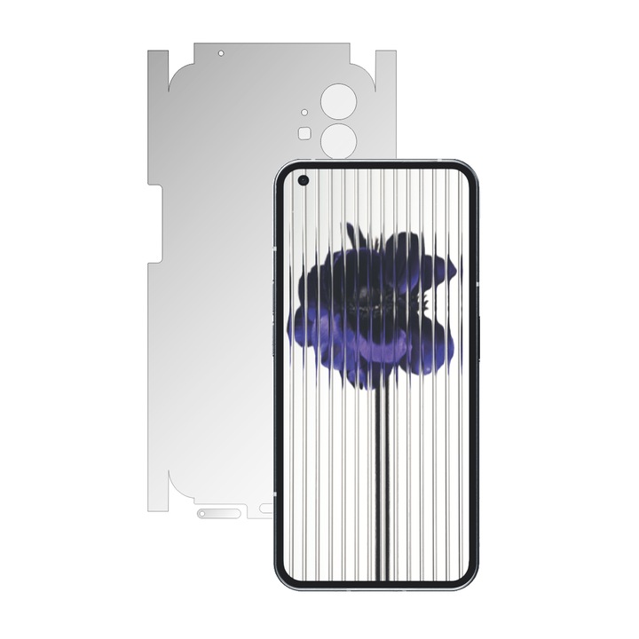 Folie Protectie Spate iSkinz pentru Nothing Phone 1 - Invisible Skinz Matte 360 Cut, Siliconica Mata Anti-Amprenta, Anti-Reflex pentru Carcasa Spate si Laterale, Skin Adeziv Transparent