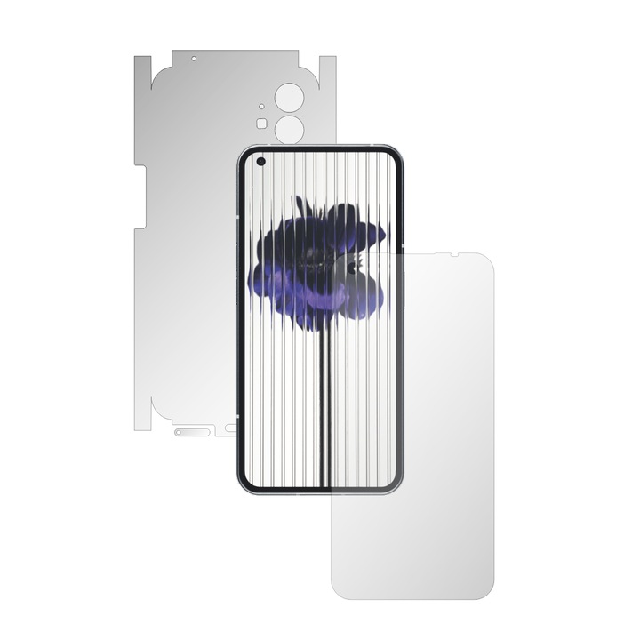 Teljes testű iSkinz önregeneráló fólia, Nothing Phone 1, Invisible Skinz UHD, 360 Cut, Ultra-clear szilikon képernyővédelem, hát- és oldalsó borítások, átlátszó öntapadó bőr