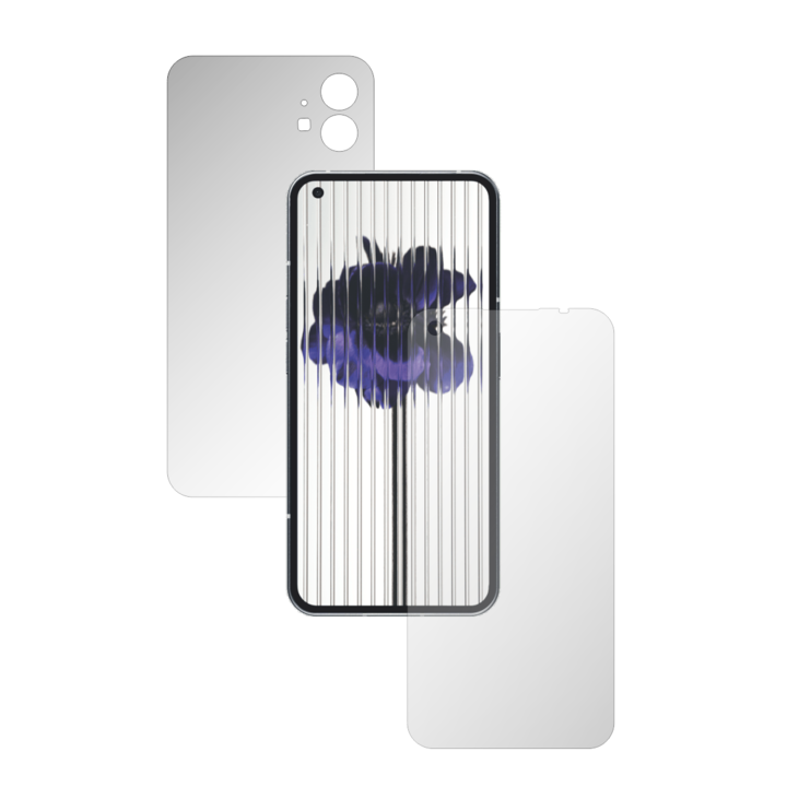 Set 2X Folii de Protectie Full-Body Folie24, pentru Nothing Phone 1, Acoperire Simple, Ecran + Spate, 1 Set Ultra-Clear + 1 Set Mate, Adezive, Flexibile cu Auto Regenerare