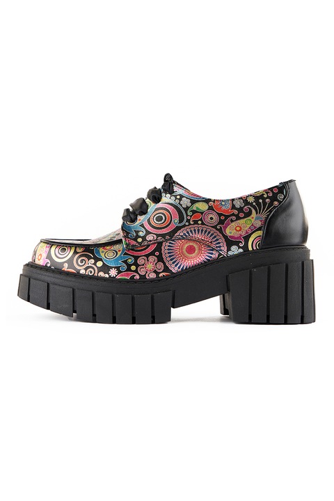 ESSTEFFA, Pantofi de piele cu model si aspect masiv Ginevra, Multicolor