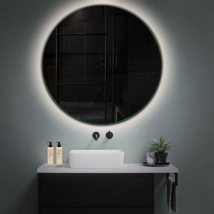 Oglinda LED 100 cm diametru Rotunda, LED 4000K Neutru, Fara Functii - Reyze Gama Ambient