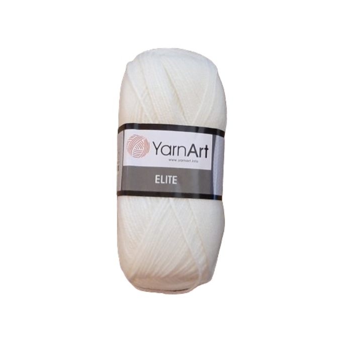 Fir Elite, Yarn Art, 851, pentru tricotat si crosetat, acril, crem, 100 gr