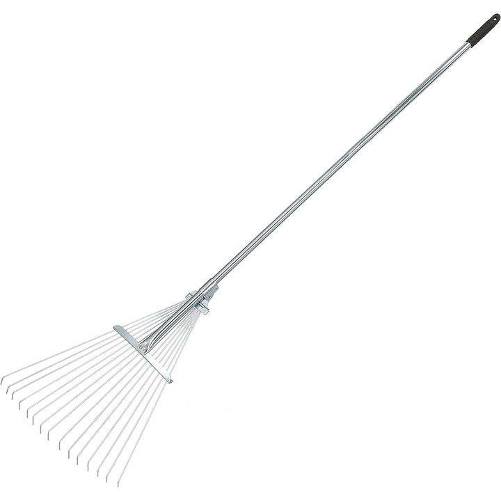 Градинско гребло Kotarbau, Метал, Гумена дръжка, 148 см, Стоманена тел, Сребрист