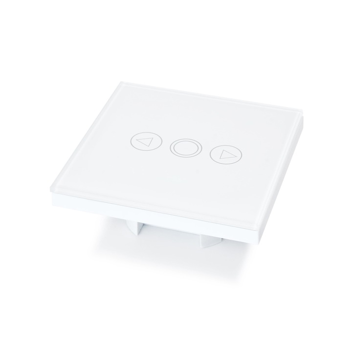 Intrerupator inteligent Bianka, Lumenix, Sticla/Metal/Plastic, 3 module, WiFi, Aplicatie Tuya, 86 x 86 x 26 cm, Alb