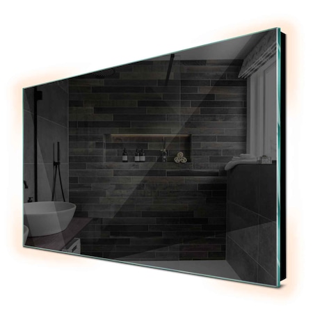 Oglinda LED, orizontala, 60x50 cm, Reflect Ambient Model 4, cu lumina LED neutra pentru baie sau dormitor, oglinda ornamentala cu iluminare pentru machiaj universala