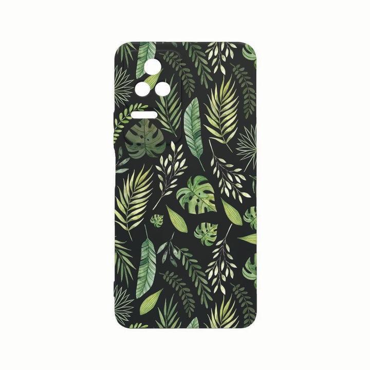Силиконов калъф Unique за Xiaomi Poco M5s, Feathers, Rezistenta la uzura, защита на камерата, Black c-B 77