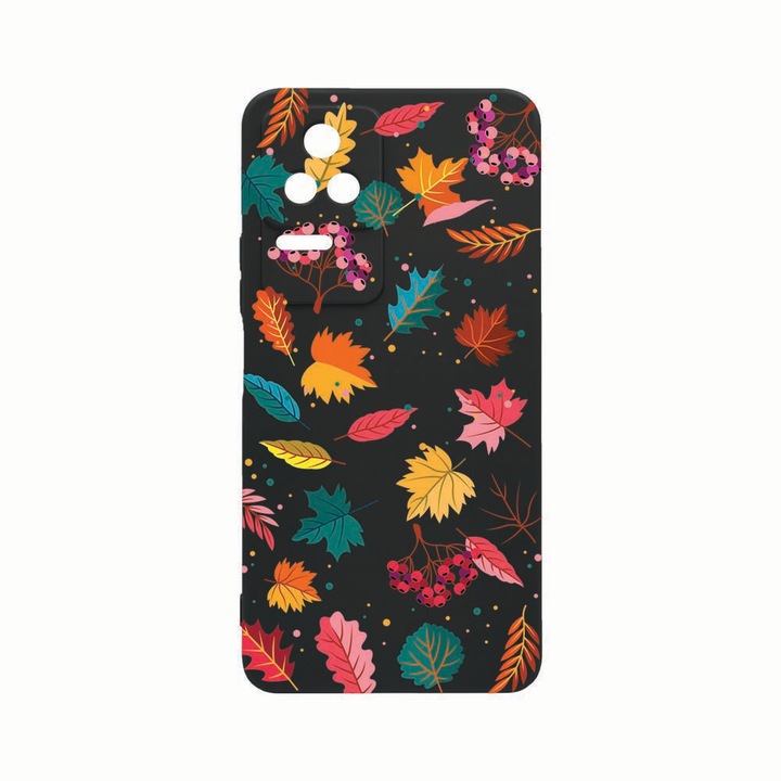 Силиконов калъф Unique за Xiaomi Poco M5s, Feathers Color, Rezistenta la uzura, защита на камерата, Black c-B 99