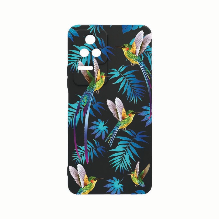 Силиконов калъф Unique за Xiaomi Poco M5s, Wild Tropical, Rezistenta la uzura, защита на камерата, Black c-B 186