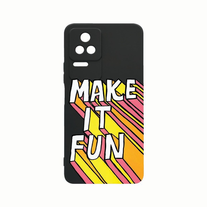 Husa Silicon, Compatibila Cu Xiaomi Poco M5s, Make It Fun, Rezistenta la uzura, Protectie Camera, Negru c-B 494