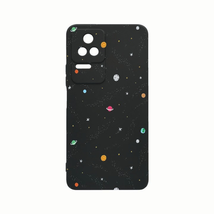 Силиконов калъф Unique за Xiaomi Poco M5s, Universe, Planets, Rezistenta la uzura, защита на камерата, Black c-B 470