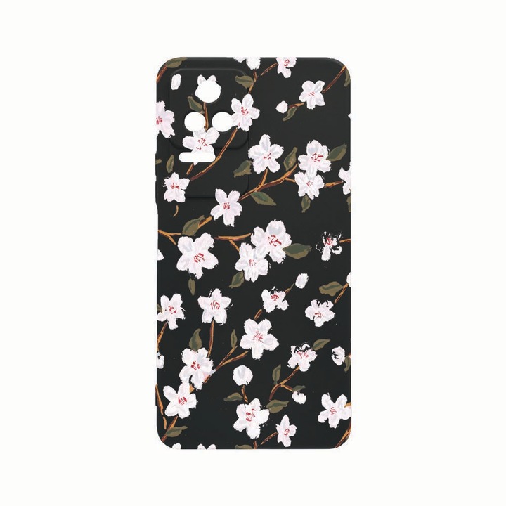 Силиконов калъф Unique за Xiaomi Poco M5s, Spring Flower, Rezistenta la uzura, защита на камерата, Black c-B 512