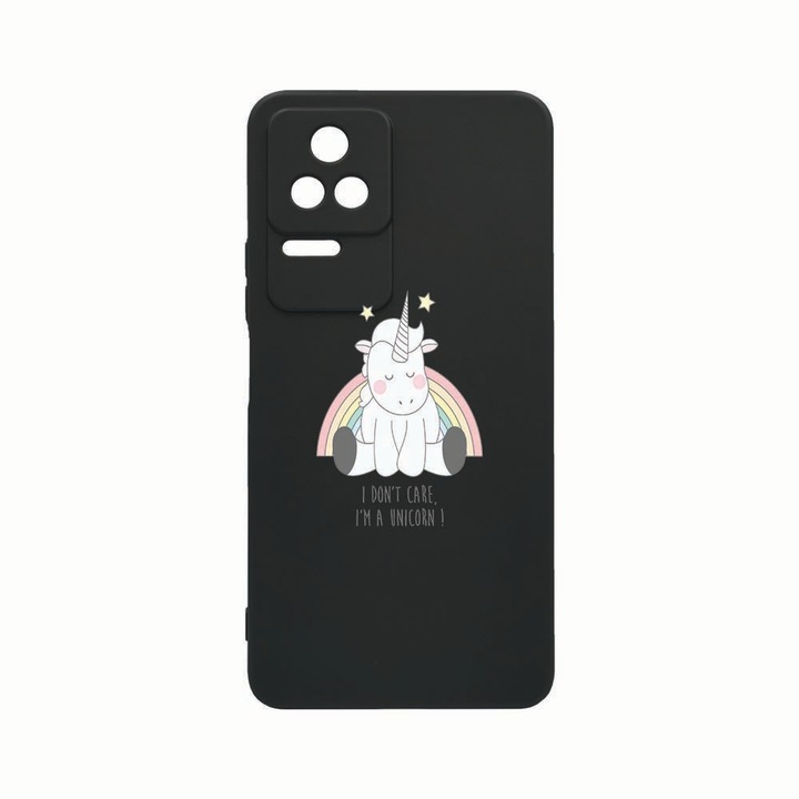 Силиконов калъф Unique за Xiaomi Poco M5s, Unicorn - I Don't Care, Rezistenta la uzura, защита на камерата, Black c-B 524