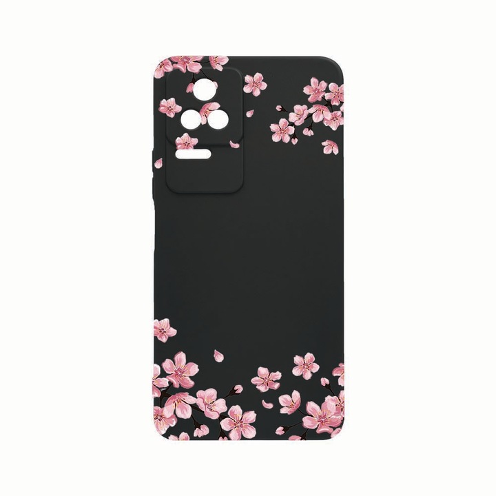Силиконов калъф Unique за Xiaomi Poco M5s, Pastel colors - flowers, Rezistenta la uzura, защита на камерата, Black c-B 694