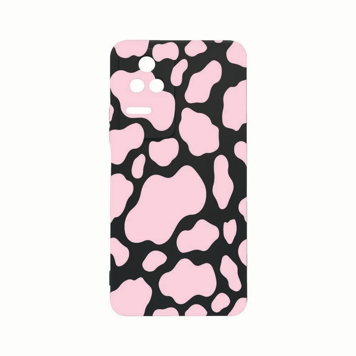 Силиконов калъф Unique за Xiaomi Poco M5s, Pink Cow, Rezistenta la uzura, защита на камерата, Black c-B 786