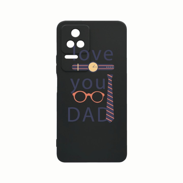 Силиконов калъф Unique за Xiaomi Poco M5s, Love You Dad, Rezistenta la uzura, защита на камерата, Black c-B 795