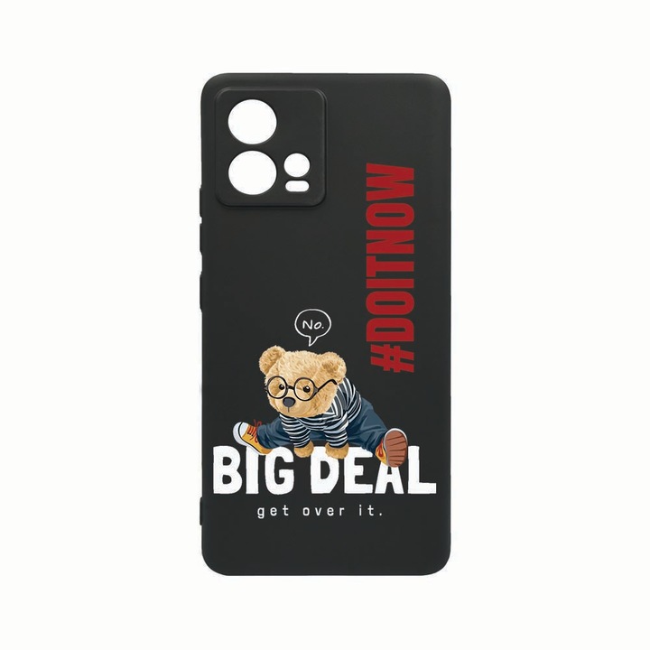 Силиконов калъф Unique за Motorola Edge 30 Fusion, Do It Now Teddy, Rezistenta la uzura, защита на камерата, Black c-B 928