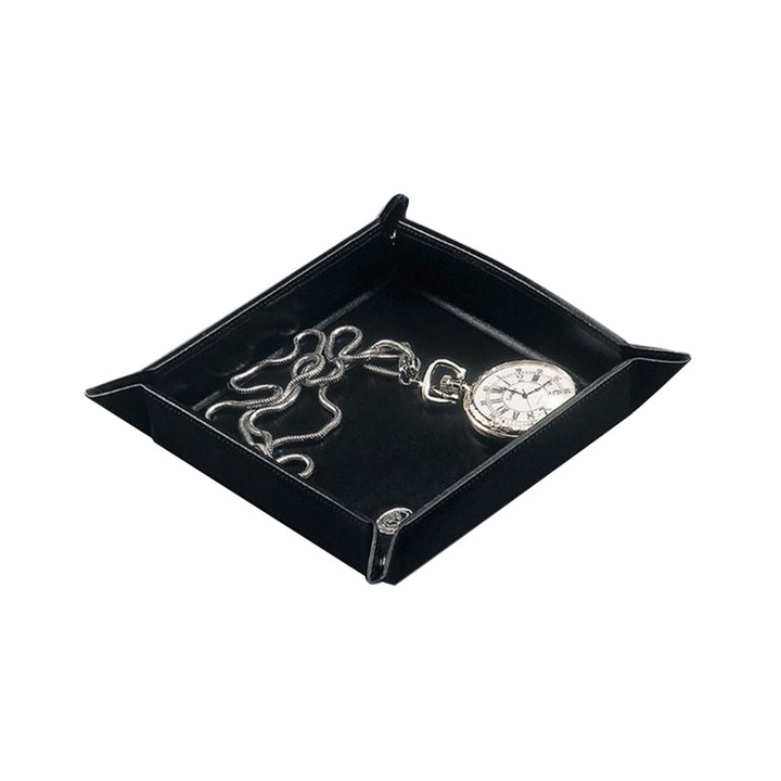 Tavita patrata din piele neagra "Buzunar golit", El Casco