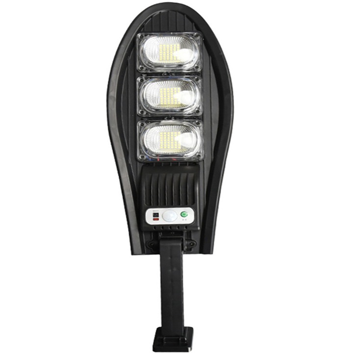 Lampa solara stradala 126 LED SMD, cu senzor de miscare, panou solar incorporat, brat de montare inclus si telecomanda cu functii multiple de setare a intensitatii luminoase si timpului de functionare, model W778B, Negru, Selling Depot