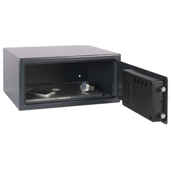 Seif laptop, sistem mecanic, AL 25 CHUBB, 200x430x350 mm, negru Seif laptop, sistem mecanic, AL 25 CHUBB, 200x430x350 mm, negru