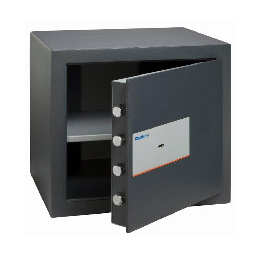 Seif blocare cu cheie, protectie bani si valori, model AHA+ 4 KL CHUBB, 410x460x395 mm, antracit