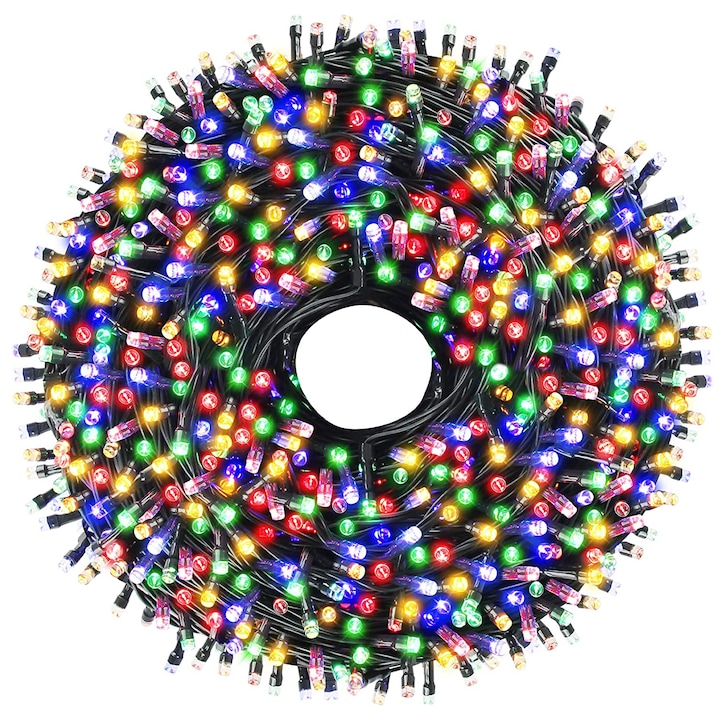 IdeallStore® karácsonyi installáció, Jolly Spirit, fényjáték, többszínű, 500 fény, 36 méter, fényárban úszás, 36 méter