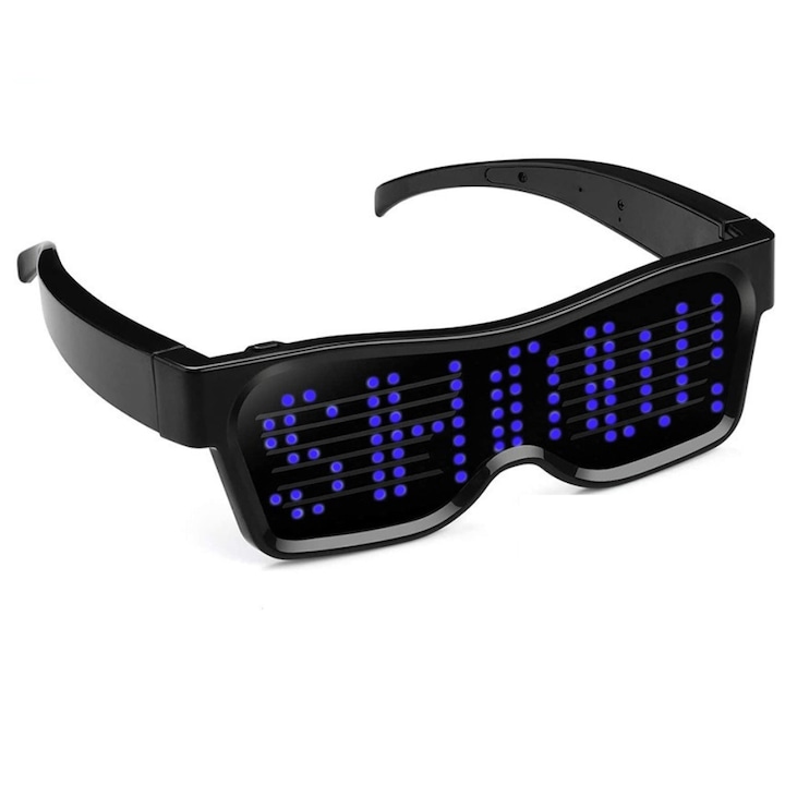 Party LED szemüveg - BLUE LED fesztiválszemüveg, Bluetooth