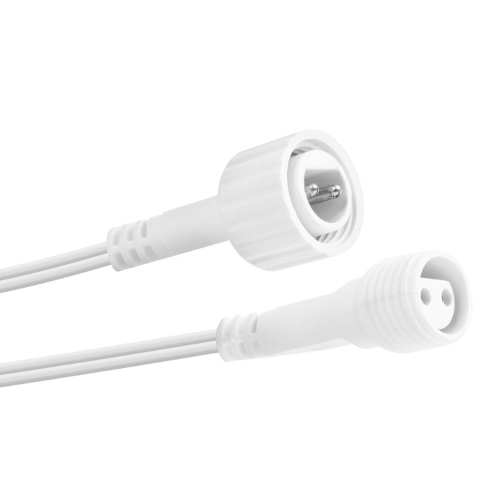 Удължителен кабел за LED монтаж, IP44, 5 м, бял