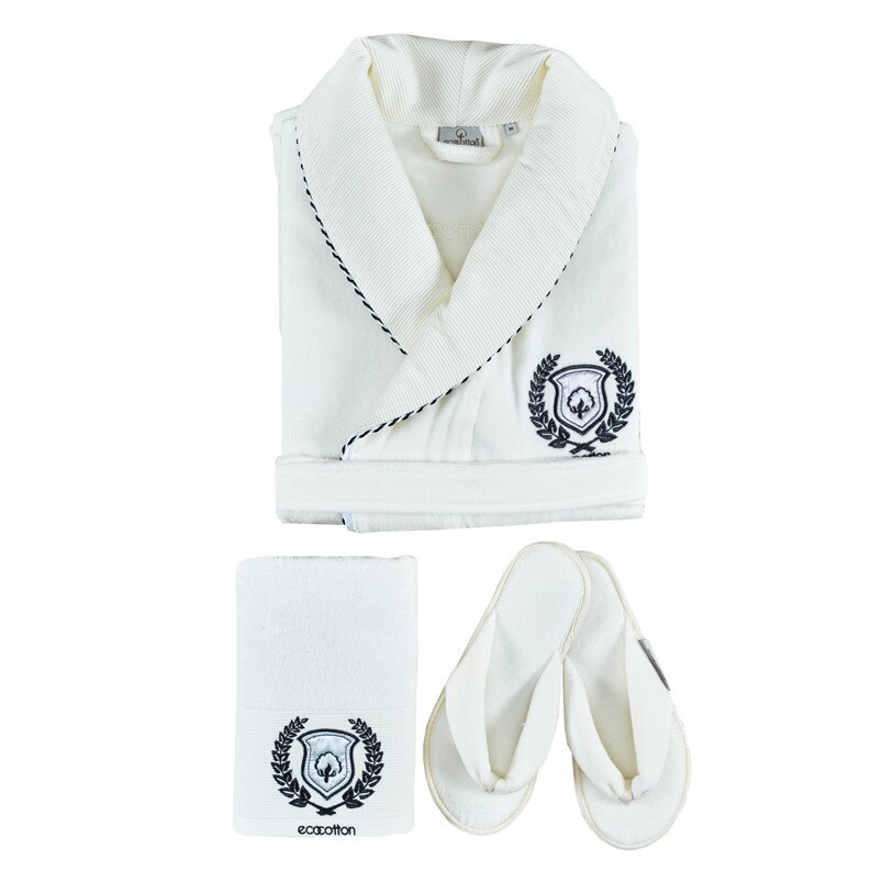 Set de baie Arms pentru barbati marimea L, culoare crem din bumbac organic