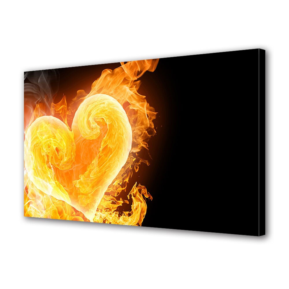 Tablou Canvas Valentine's Day Ziua indragostitilor Inima in flacari 70 x 100 cm