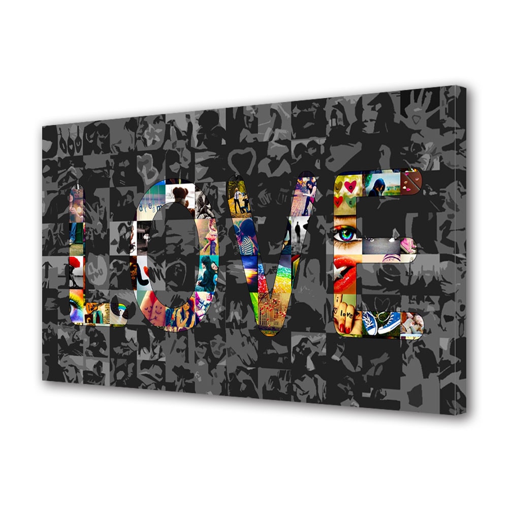 Tablou Canvas Valentine's Day Ziua indragostitilor Colaj LOVE 50 x 70 cm