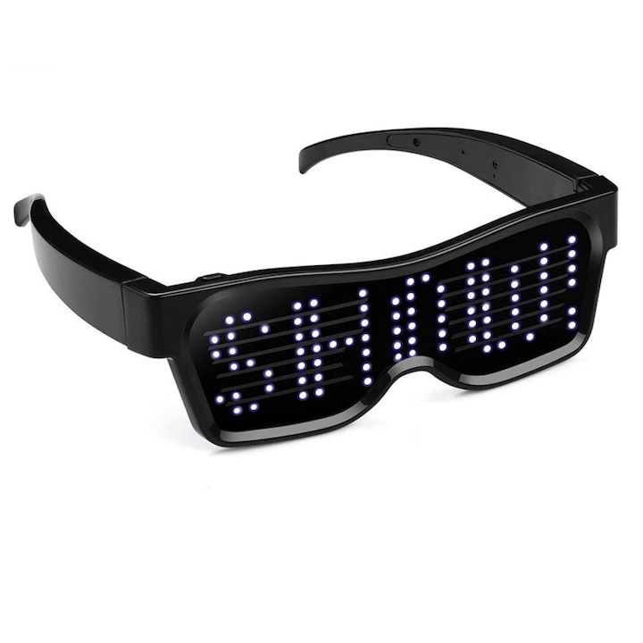 Party LED szemüveg - WHITE LED Fesztiválszemüveg, Bluetooth