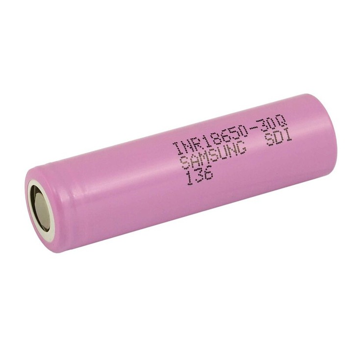Set 2 baterii 18650 Li-ion Samsung INR18650-30Q 3000mAh, 3.61V, 18.3x64.85mm