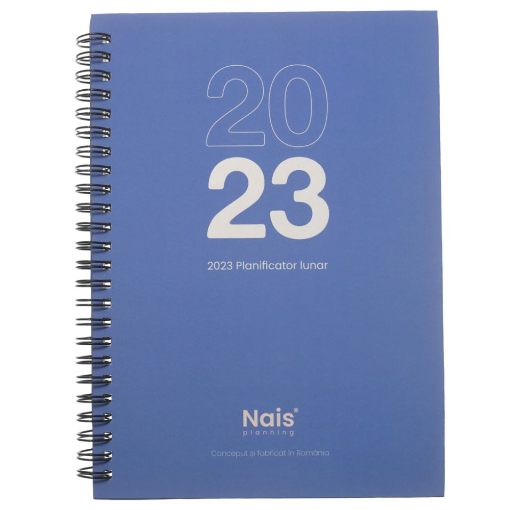 Agenda Monthly Planner 2023 A5 Vertical, Water Blue eMAG.ro