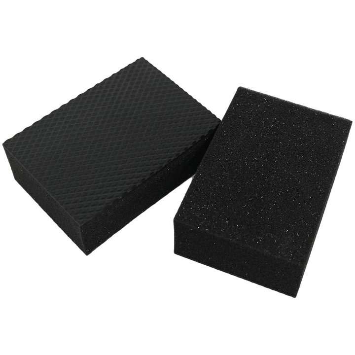 Гъба, CarPro, PolyShave Block, 81x56x28 mm, 2 лица, Черен