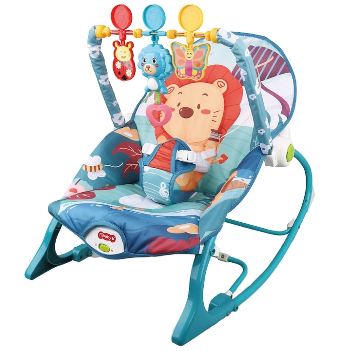 SOLTOY® Toddler Rocker люлка и люлка с успокояващи звуци и вибрации, 18 кг, 65 x 49 x 46 см, синя