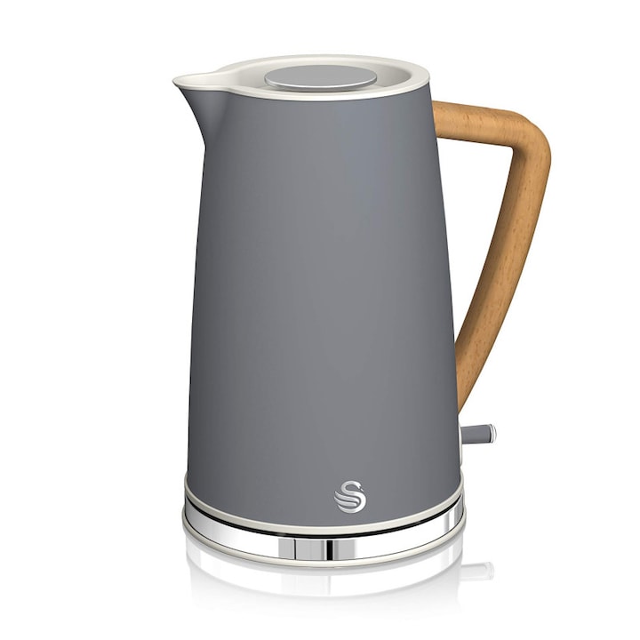 Fierbator din sticla Vivax WH-180TC, leduri iluminare apa, putere 1850 - 2200 W, 1.8 litri, inox / negru