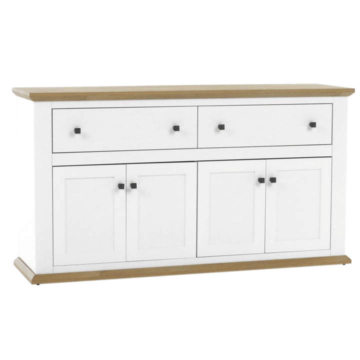 Komód mdf fehér barna tölgy Grand Leon 160x45x87 cm