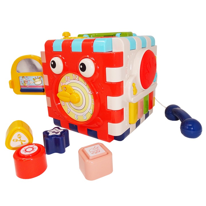 Интерактивна играчка Мултифункционален куб, с дейности 6 в 1, Salamandra Kids