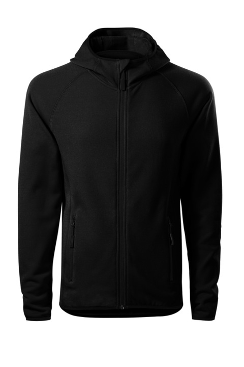 Hanorac tip fleece pentru barbati, 95% Micro Poliester, Elastic, Negru