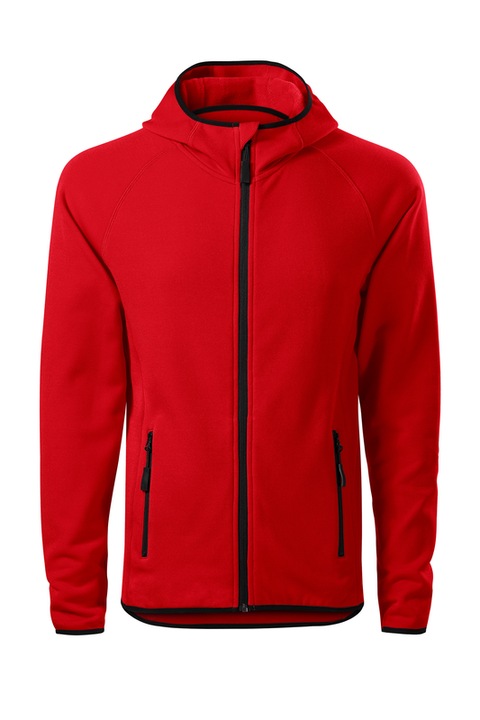 Hanorac tip fleece pentru barbati, 95% Micro Poliester, Elastic, Rosu