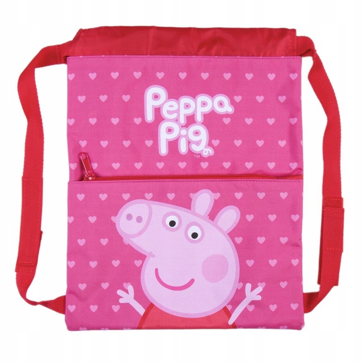 Gyerektáska, Cerda, Peppa Pig, 32,5x27x1,5 cm, rózsaszín/piros