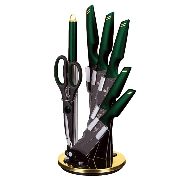Комплект ножове Berlinger Haus BH2690, Колекция Emerald, Сет от 8 части