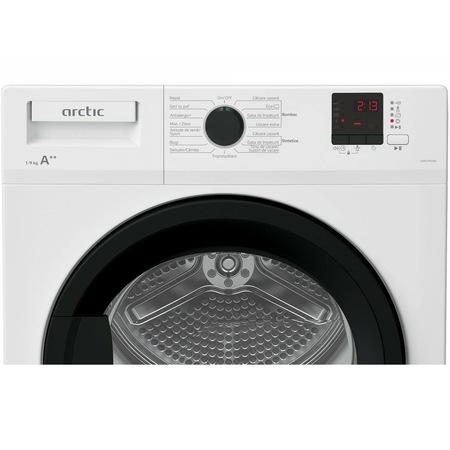 Uscator de rufe Arctic DAPLH930W, Pompa de caldura, 9 kg, 15 Programe, Motor Silent Inverter, Silent (Night), Xpress Super Short, Clasa A++, Alb