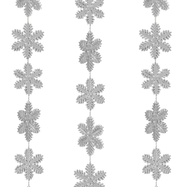 Коледен гирлянд, Снежинка, 2,7 м, Сребро, 58616C - eMAG.bg