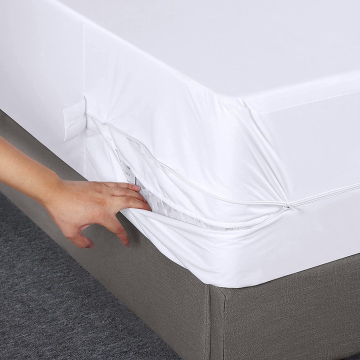Husa Pat cu Fermoar Impermeabila, ET Collection, 160x200, Pat Impermeabile cu Inchidere, Protectie Completa Saltea