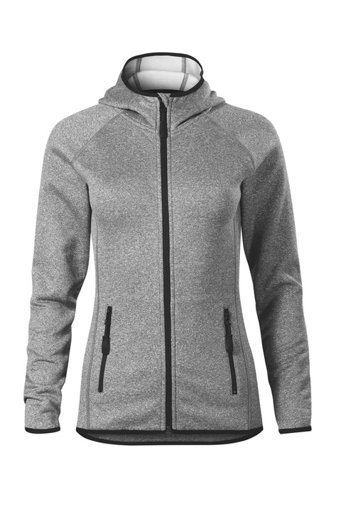 Hanorac tip stretch fleece pentru dama, 95% Micro Poliester, Elastic, Gri