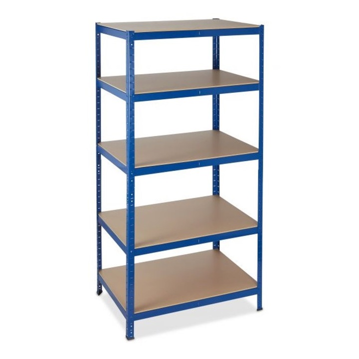 Raft metalic cu 5 polite, dimensiuni 180 x 90 x 60 cm, capacitate maxima incarcare pe nivel 265 kg, albastru, Relaxdays