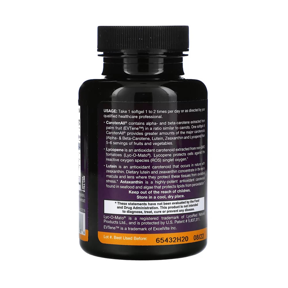CarotenAll, Mixed Carotenoids Complex, Jarrow Formulas, 60 softgels ...